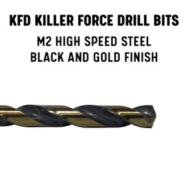 Drill America 21 Piece Heavy Duty High Speed Steel Drill Bit Set with Black and Gold Finish (1/16" - 3/8" x 64ths), KFD Series