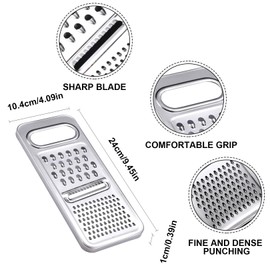 Vegetable Grater, Coarse, Stainless Steel, Silver, Stainless Steel Grater, Comfortable Handle, Light and Sharp, Even Shavings, Versatile Vegetable Grater, for Vegetables, Potatoes, Cucumbers, Carrots