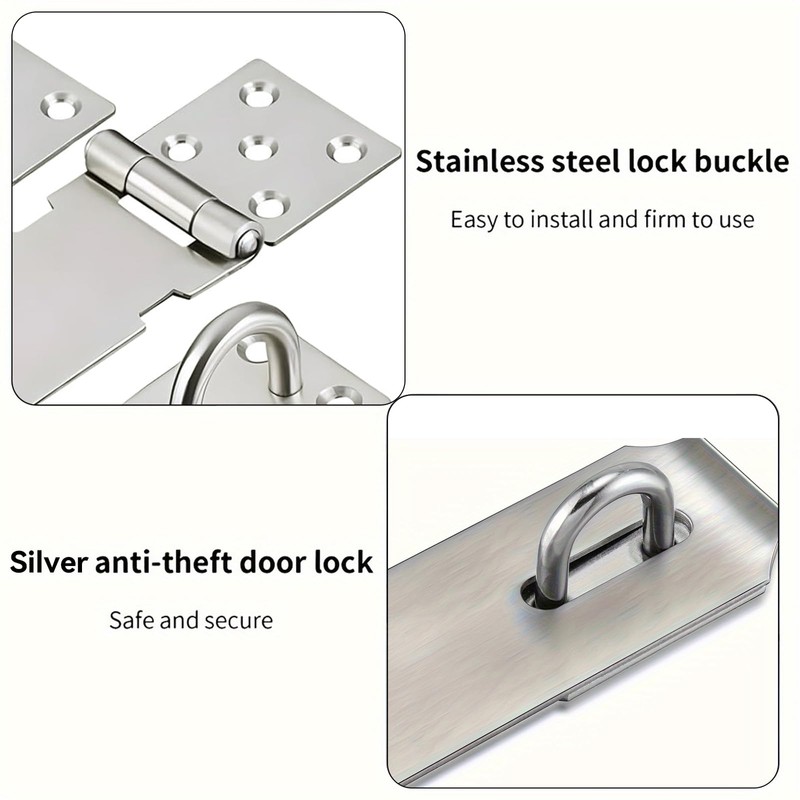 Qaixwuyi 2 Sets of Shear Hasp 4 Inch Padlock Hasp