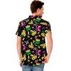 Mens Mardi Gras Shirt Button Down Collar Tops Mask Fleur