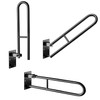 Black Folding Hinged Bathroom Safety Steel Grab Bar/Rail, Drop Down