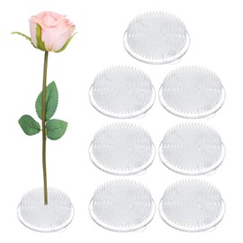 M METERXITY 8-Pack Plastic Flower Frog 2.76" Round Flower Pins Flower Frog Holder W Suction Cups Floral Frog for Arrangements Vase/Plant Decoration/Home Decor [Transparent, 1.2cm Pins]