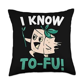 I Know To-fu Foodie Bean Curd Tofu Lover Martial Arts Throw Pillow