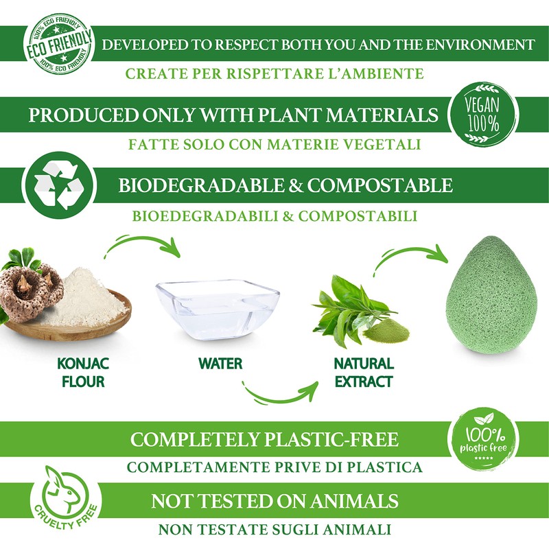 Sinutan® Konjac Sponge | 100% Natural (Set of 3) Bamboo
