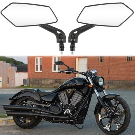 KEEPDSGN For Victory Vegas 8 Ball/Jackpot Black Motorcycle Rear View Side Mirror 8mm 10mm