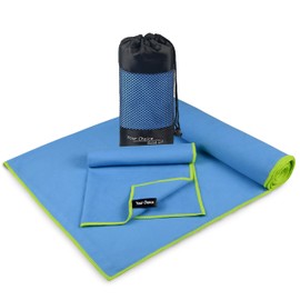 Your Choice Microfiber Travel Towel (12x24 inch), Quick Dry Hand Sweat Towel for Gym Workout Camping Sports. Super Absorbent, Lightweight and Ultra Compact (XSmall/Blue)