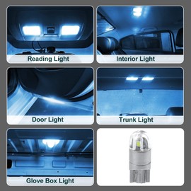 X AUTOHAUX 10 Pcs Car Interior 194 LED Light Bulb T10 168 175 921 W5W for Dome, Map, Door, Courtesy, Interior, Ice Blue
