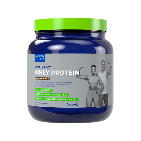 POWERLIFE High Impact Grass Fed Whey Protein with 3000 MG