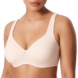 AISILIN Women's Minimizer Bra Plus Size Unlined Full Coverage Smooth Underwire Support Rose White 36B