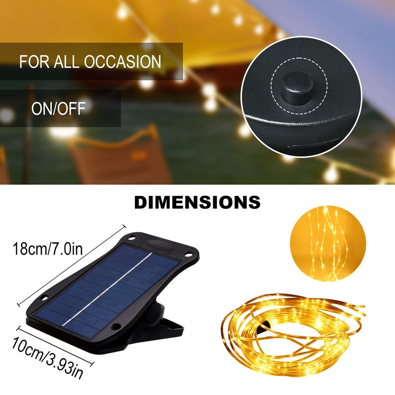 ZNYCYE Patio Umbrella Solar Lights, Umbrella Lights Outdoor Patio with