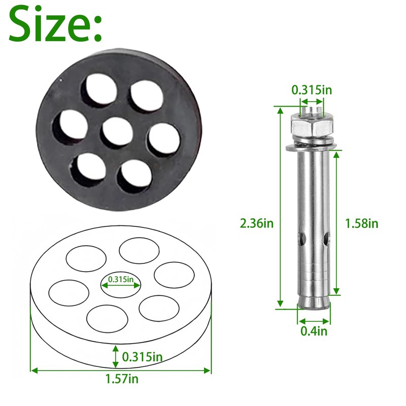 [4 Pack] Heavy-Duty Anti-Vibration Pads Rubber Isolator Mounting Brackets Kit