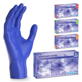 ARNOMED Disposable Gloves Dark Blue Pack of 100 Nitrile Gloves XL Disposable Gloves Powder-Free Latex Free Rubber Gloves Available in S, M, L & XL