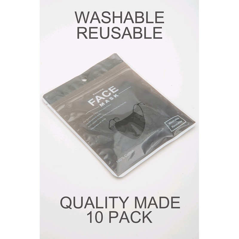 Econo High - Washable Reusable Black Cotton Face Mask Fabric