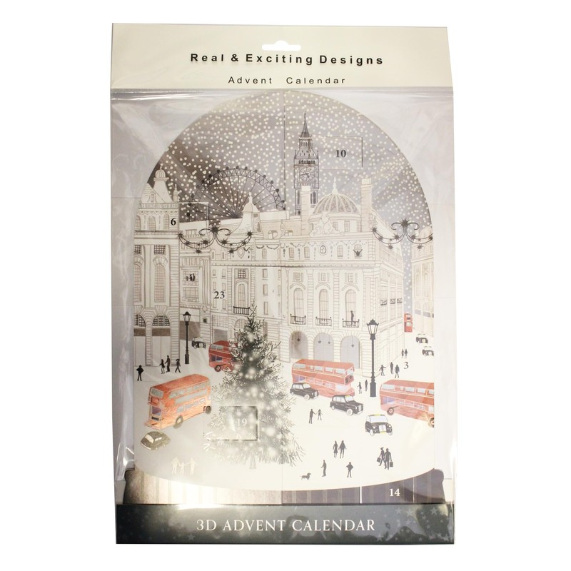 3D Christmas Advent Calendar with 24 Windows - London