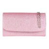 Girly Handbags Sparkly Plain Clutch Bag, pink