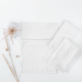 Yatas Bedding Essentials Wash Cloth - 1 Peice, 12 x 20 inches, 100% Turkish Towel, 550 g/m², Absorbent Washcloth, Soft Towel, Quick Drying Guest Towel (Cream)