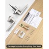 Tinewa 5 Pack Privacy Square Brushed Nickel Door Handles Interior,