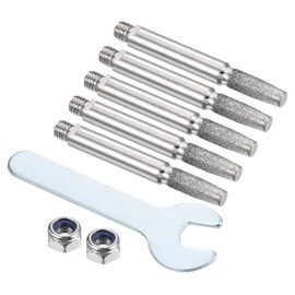 PATIKIL 3/16 Inch Diamond Chainsaw Sharpener, 5 Pack Sharpening Stone Polishing Grinding File Tool for Hand Crank Chainsaw, Silver