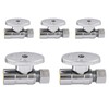 (Pack of 5) Seelink Sweat 1/4 Turn Straight Stop Valve,