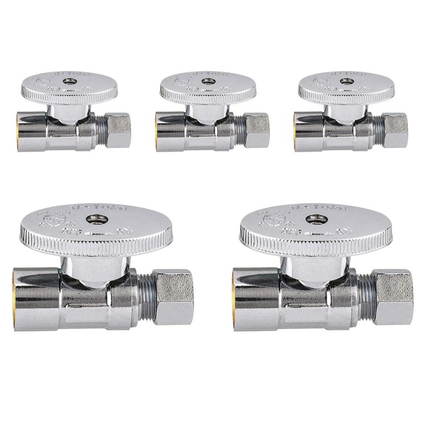 (Pack of 5) Seelink Sweat 1/4 Turn Straight Stop Valve,