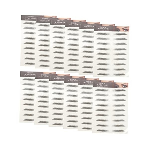 LIFKOME 12pcs Natural Eyebrow Stickers for Full Defined Brows Imitation