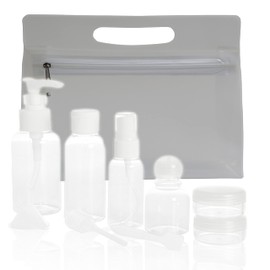 Aléxein Transparent Travel Set with Handle for Cabin Luggage 10 Pieces