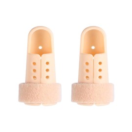SooGree 2 Pieces Finger Splint Mallet Finger Support Finger Splint Brace Plastic Protector for Adjustable Finger Immobilizer for Basketball Finger Joint Protection，