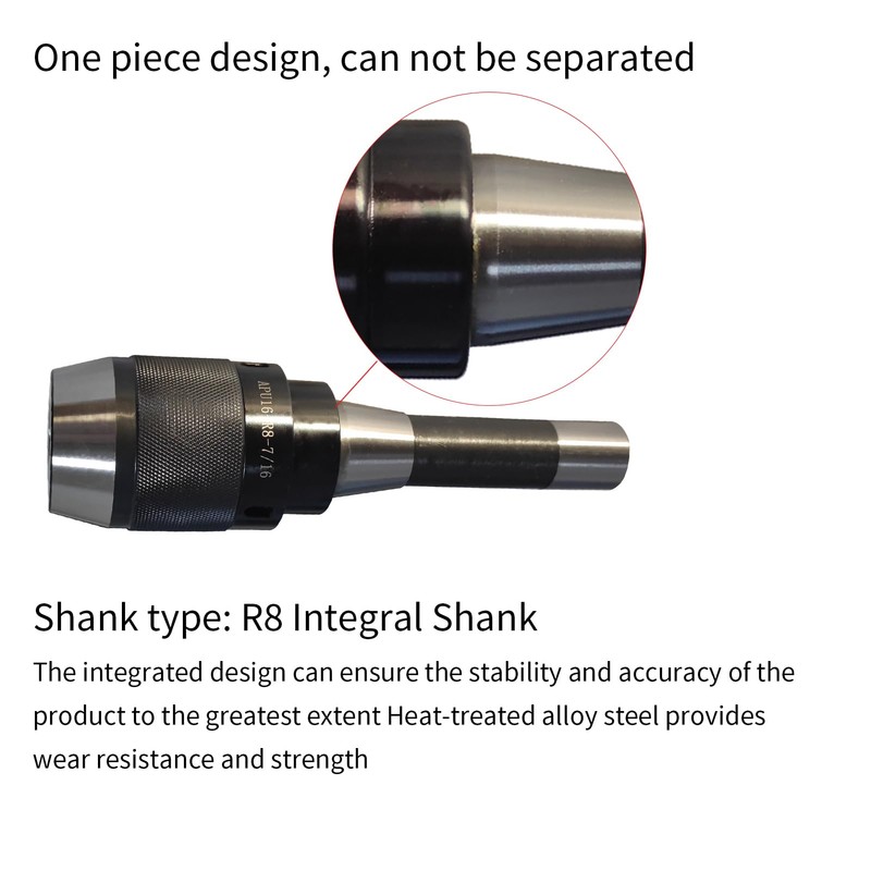 Lzcdelyxiao R8 Drill Chuck, 1/8"-5/8" (3-16mm) Heavy-Duty Keyless Drill Chuck