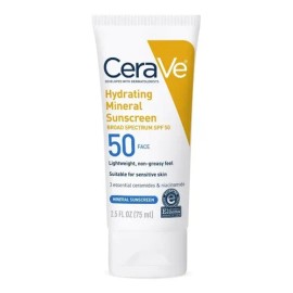 Cerave Hydrating Face Sunscreen Spf 50, Mineral Ligero