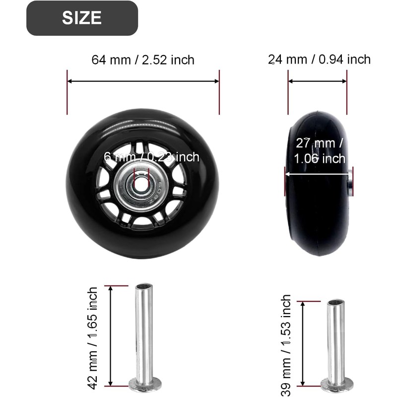 Suitcase Wheels Replacement Wheels Suitcase Wheels Replacement 64 x 24