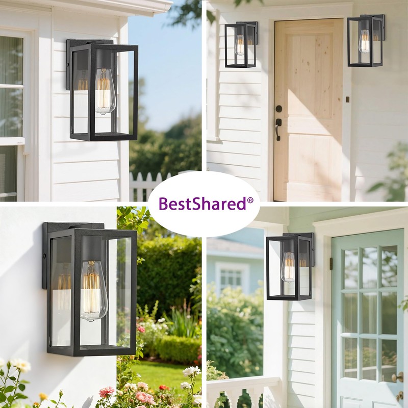 Bestshared Exterior Wall Lantern, Outdoor Wall Sconce, Patio Lighting Fixture