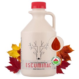 Escuminac Organic Canadian Maple Syrup – Great Harvest, Medium Rich Taste, 33.8 fl oz Family Size Bottle – 100% Pure, Grade A, Single Origin from Quebec