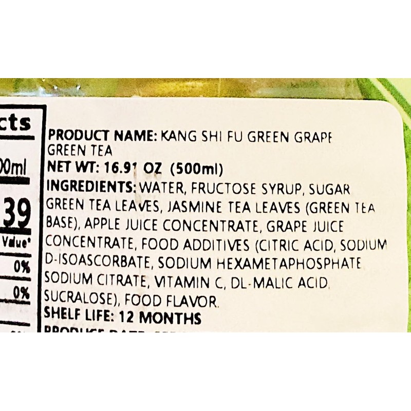 Green Grape Green Tea Beverage, 500 ml,Pack of 6 Bottles