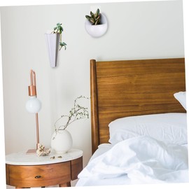 ULTECHNOVO 1set Wall Mounted Vase for Home Planting Stylish Suspending Vases for Flowers Material Modern Design for Aesthetic Wall Decor White and Transparent Styles 4pcs