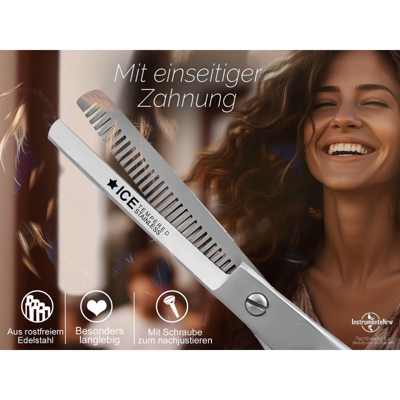 Modelling Scissors, 1 Serrated Edge, Stainless Steel 18 cm