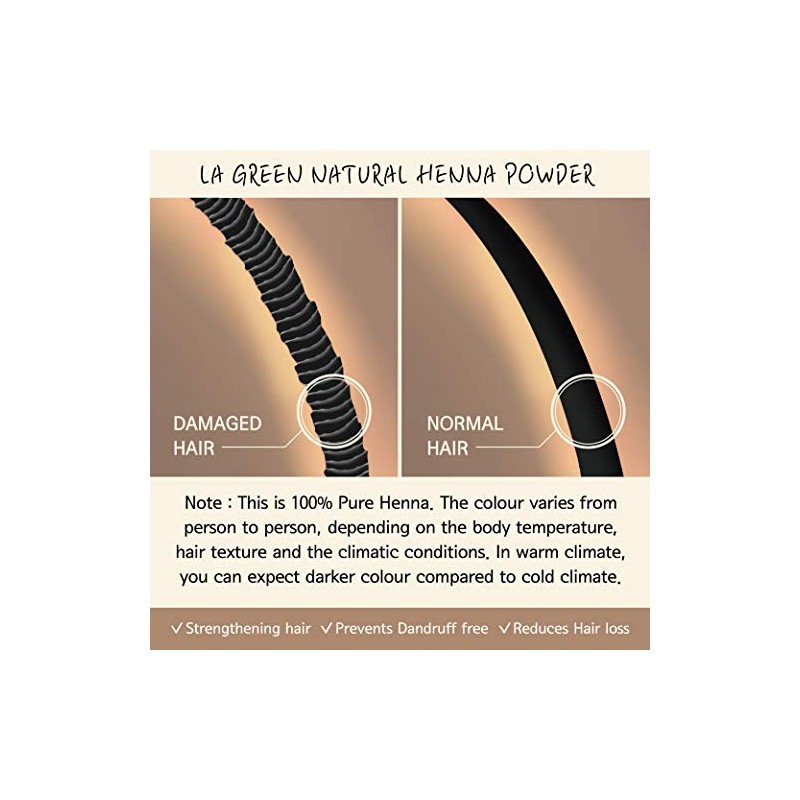 100% Orgánico Usda Polvo de Henna Castaño Claro para Tinte