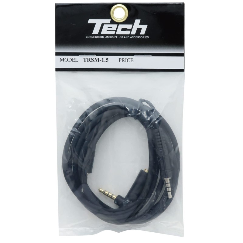 TECH 3.5mm Connector TRRS (4 Pole) Male to Male Cable