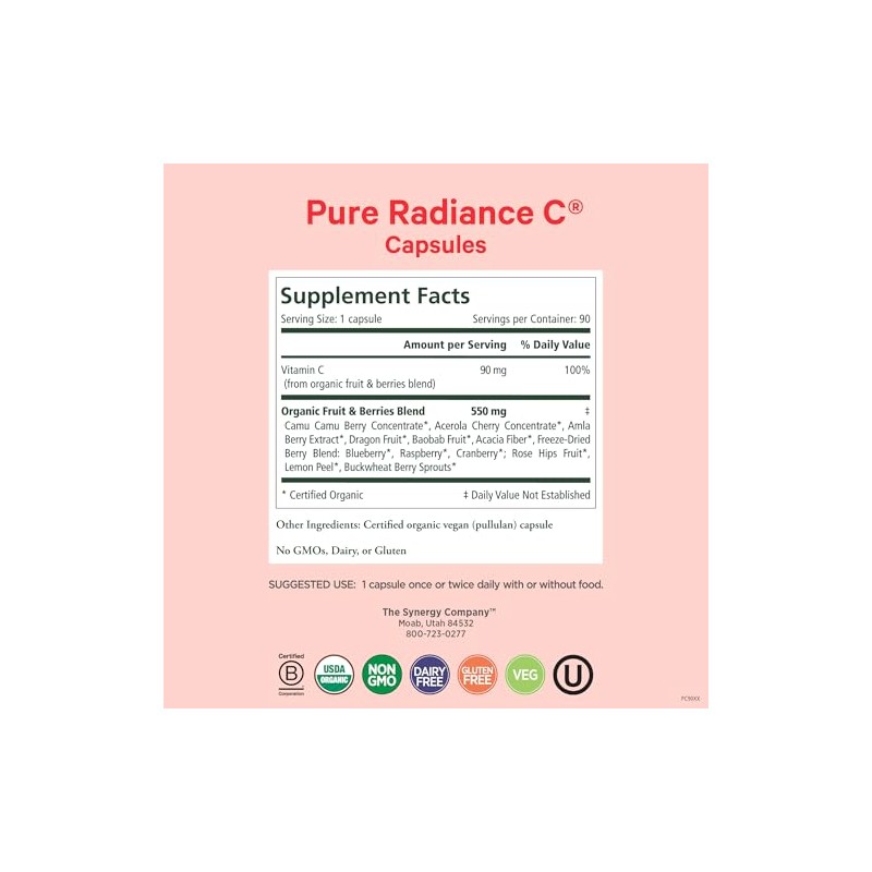 Pure Synergy Pure Radiance C Organic Vitamin C 90 Capsules