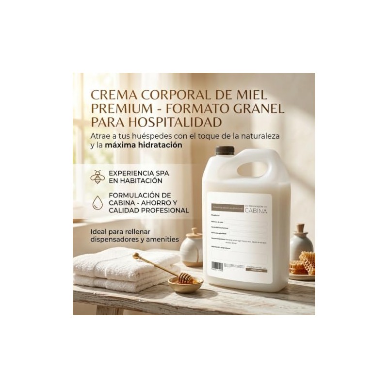Crema Corporal Vegana Líquida Hidratante de Miel 1 Galón