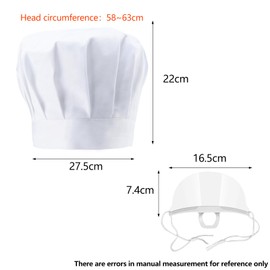 : GaoBangM Chef's Special Set: Adjustable Polyester Flat Top Chef Hat + Anti-Fog Transparent Saliva Guard 2-Pcs- Unisex, Essential for Kitchen and Dining Safety and Hygiene White