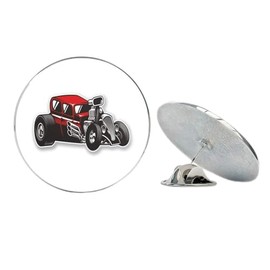 Hot Rod Classic Car Round Metal 0.75" Lapel Pin Hat Shirt Pin Tie Tack Pinback