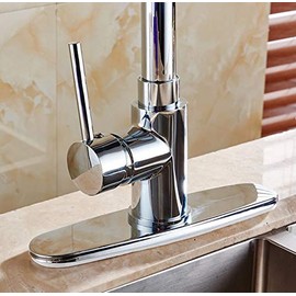 Chromed Long Ellipse Deck Hole Cover Plate Bathroom Kitchen Sink Faucet