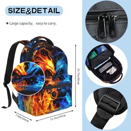 Nebcog Boys Backpack For Kids School Backpack For Boys Children Game Bookbag Teens Elementary Middle School Boys Backpacks for Boy 6-18 Waterproof Lightweight 17 Inches Travel Back Pack