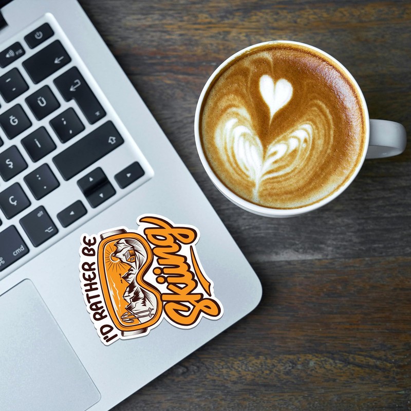 Skiing Sticker 8 Pcs (Large Size) Vinyl Stickers Laptop Waterproof