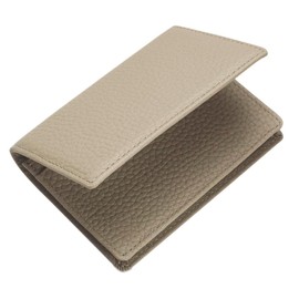 RICKERS Business Card Holder, Cowhide Leather, Unisex, 4 Pockets, grege