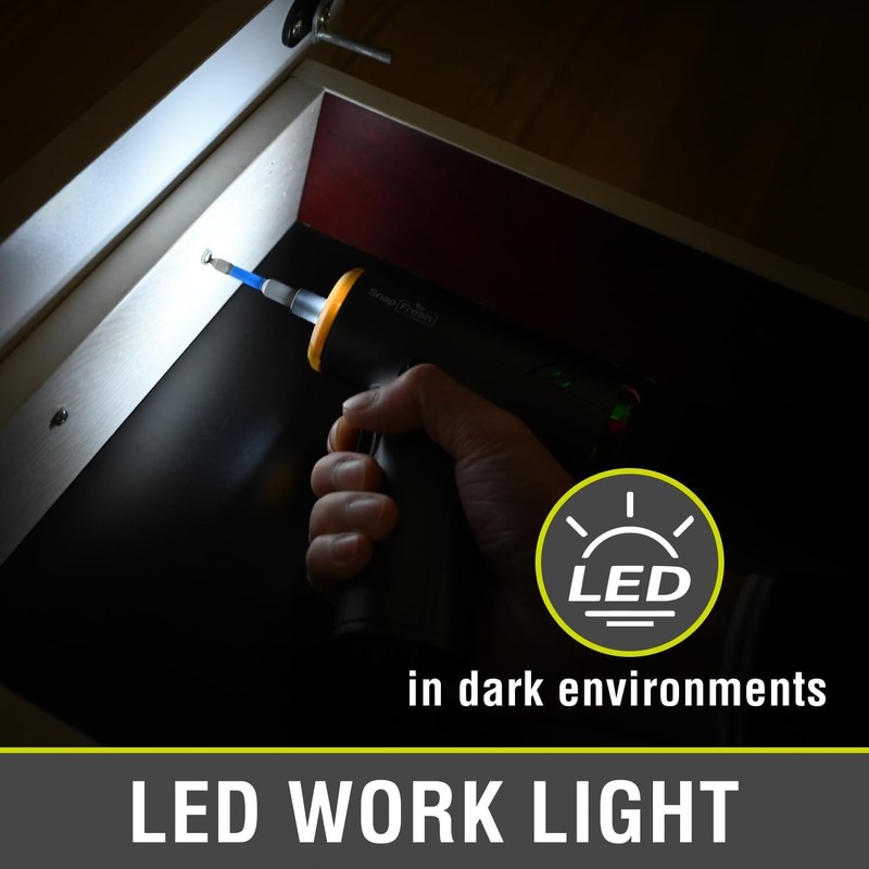 SnapFresh Electric Cordless Screwdriver Set,4V Rechargeable Screw Gun with 10