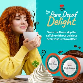 Smart Sips, Decaf Irish Cream Coffee, Medium Roast, Decaffeinated Gourmet Flavored Coffee Single Serve Pods for Keurig K-Cup Brewers, 48 Count