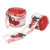 2pcs Christmas Decoration Ribbon Clear Vivid Pattern Durable Packaging Ribbon