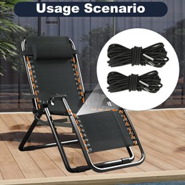 Pack of 4 Elastic Bands for Deck Chair, Relaxing Deck Chair, Rubber Cord, Universal Replacement Cords for Sun Lounger, Garden Chair Elastic Cords (2 x 2.3 m + 2 x 1.65 m)