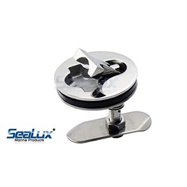 SeaLux Heavy Duty Marine Grade 316 Stainless Steel Compression Circular Flange Flush Mount Hatch Lift Handle (Round, Flange Dia. 3")